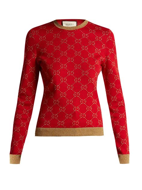 light blue red gucci sweater|red Gucci sweater women's.